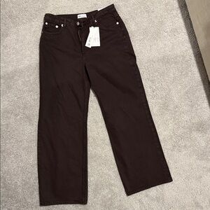 Zara Relaxed Wide Leg Brown Jeans